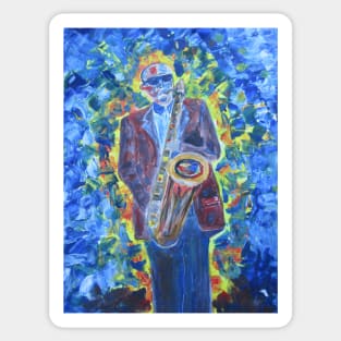 Blues Sax Player Sticker